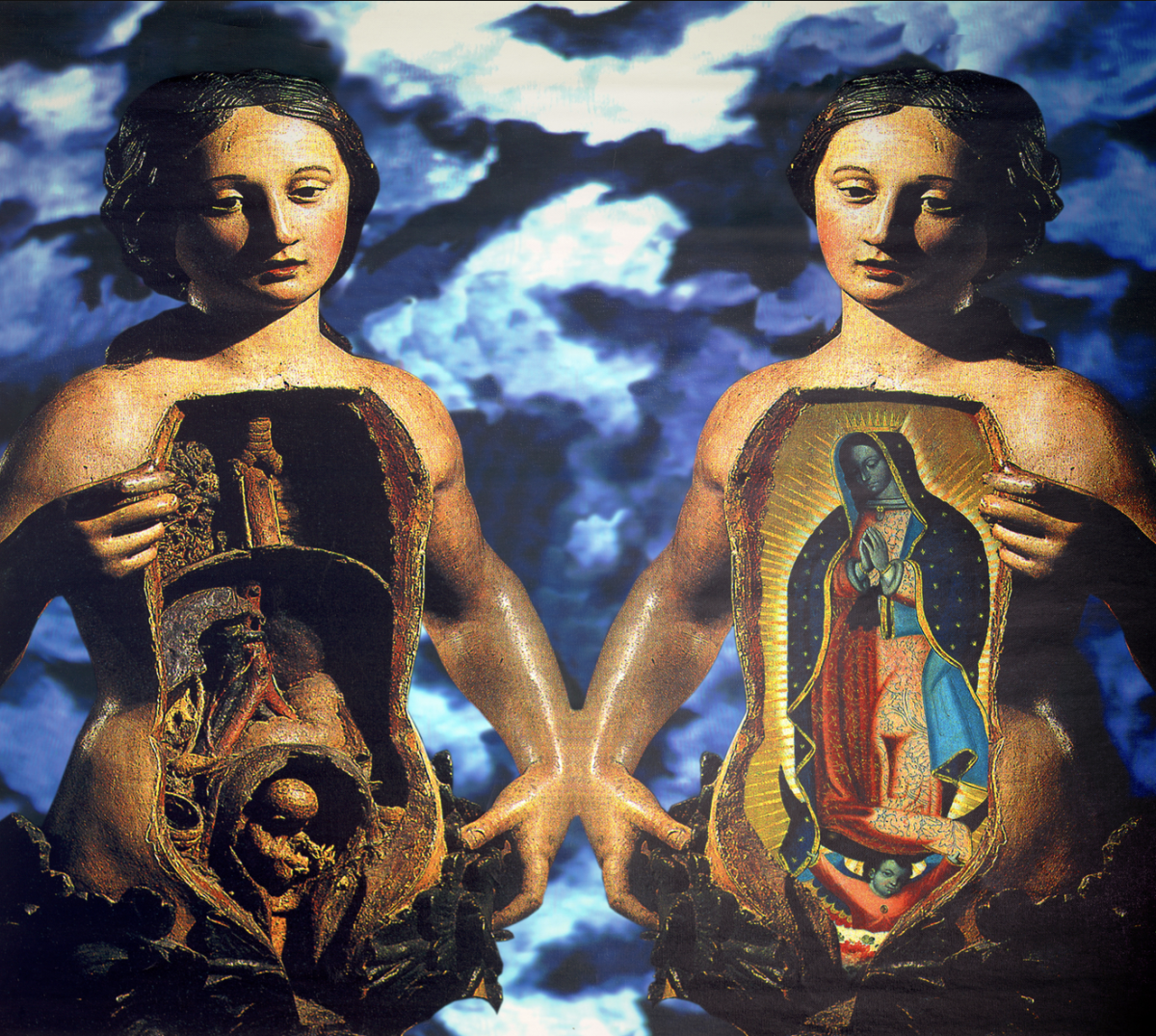 Amalia Mesa-Bains: Guadalupe Twinsin Venus Envy, Chapter III: Cihuatlampa,1997; Giclee print; 14 x 36 in.;